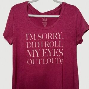 Torrid Women's Magenta Slogan Tee